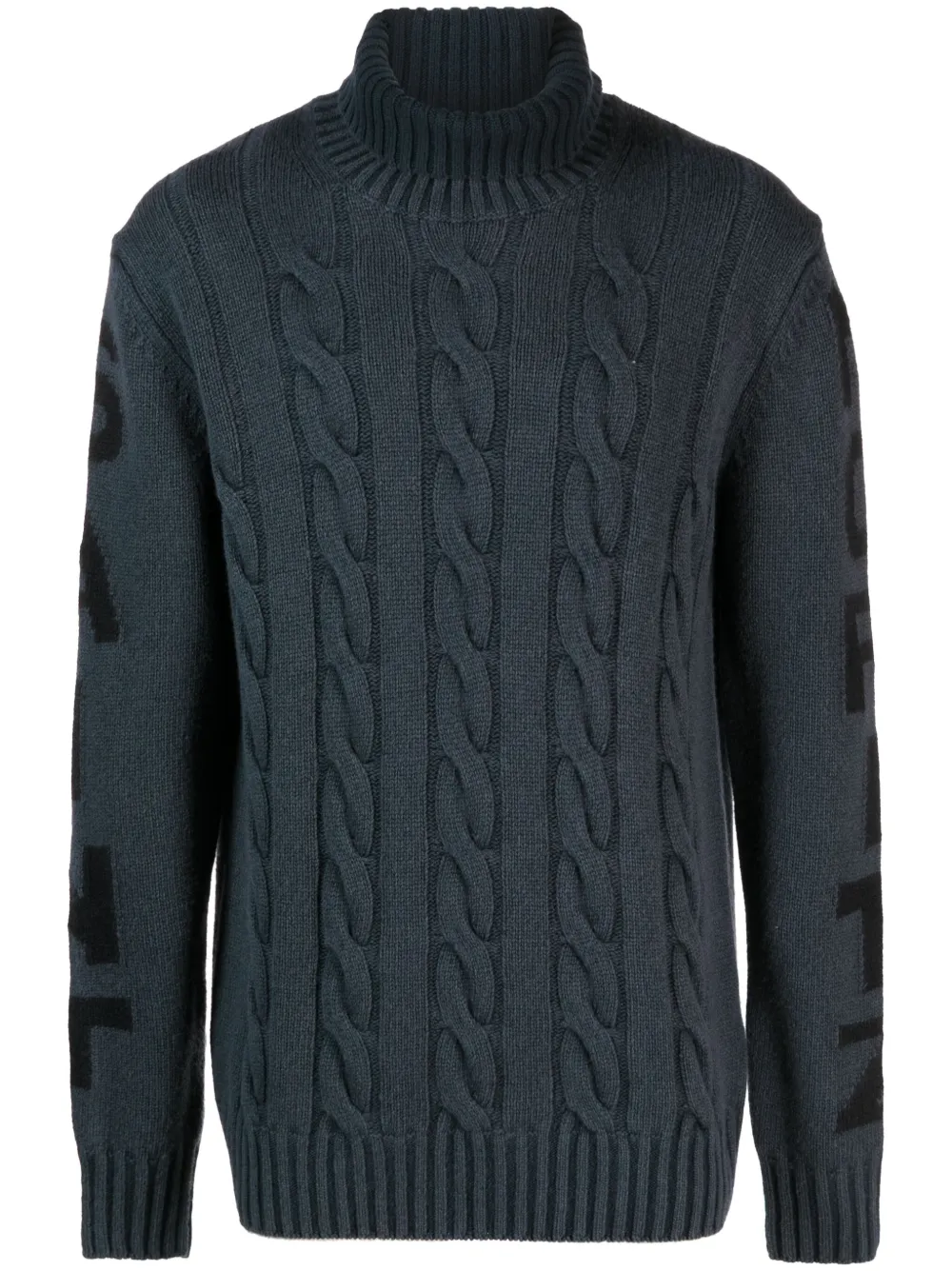 Mc2 Saint Barth Logo-jacquard Fisherman's-knit Jumper In Schwarz