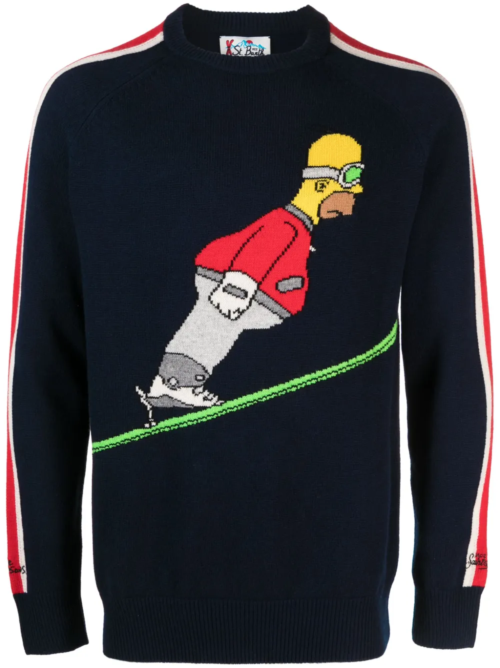 Mc2 Saint Barth X The Simpsons Homer Ski Jacquard Jumper In Blue | ModeSens