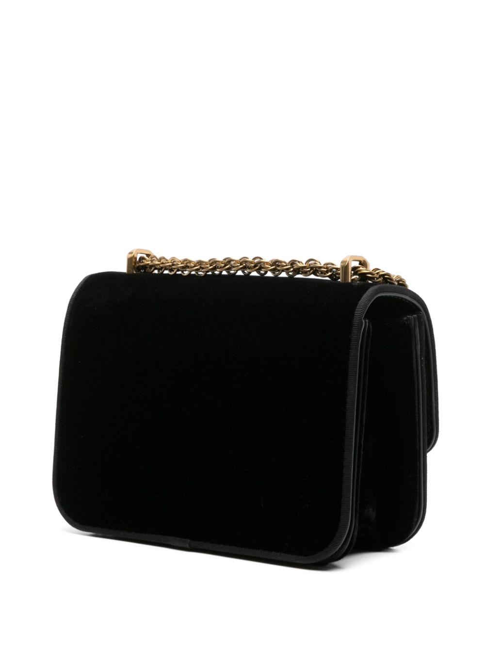 Shop Tory Burch Small Eleanor Velvet Crossbody Bag In Black