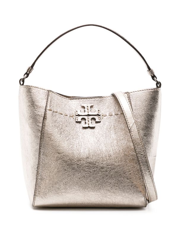 Metallic bucket shop bag