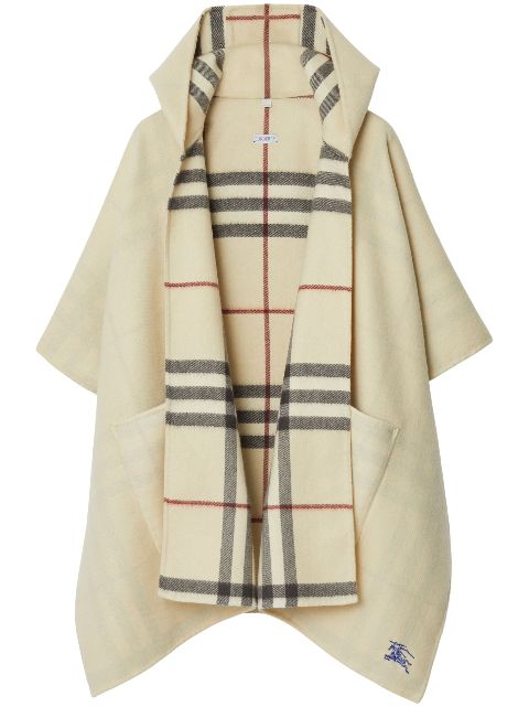 Burberry EKD-embroidered cashmere cape Men