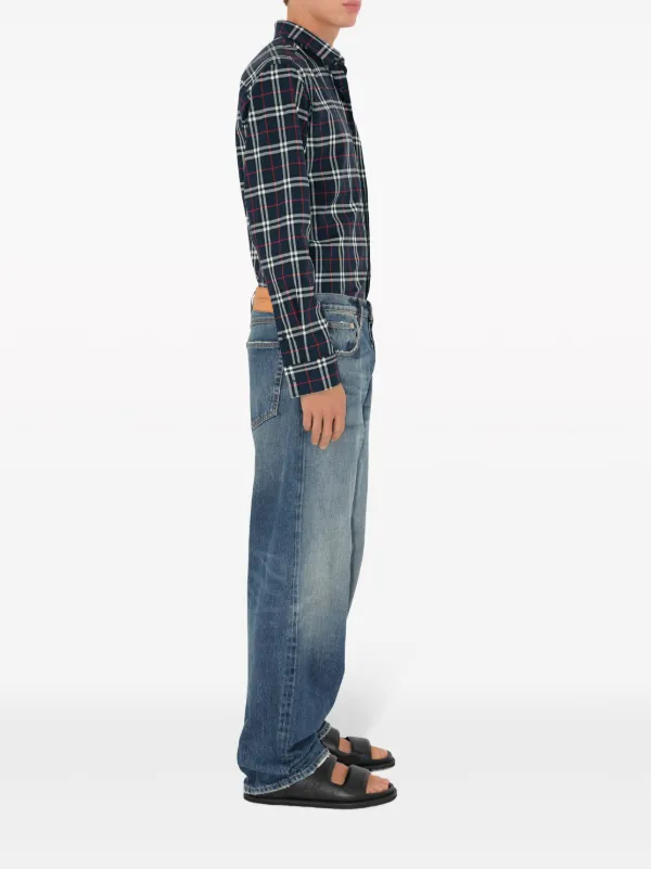 Burberry Simpson チェック シャツ | ブラック | FARFETCH JP