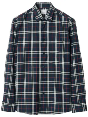 Givenchy check-print Shirt | Blue | FARFETCH JO