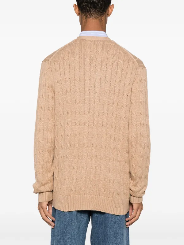 Polo Ralph Lauren cable-knit Cotton Cardigan | Brown | FARFETCH