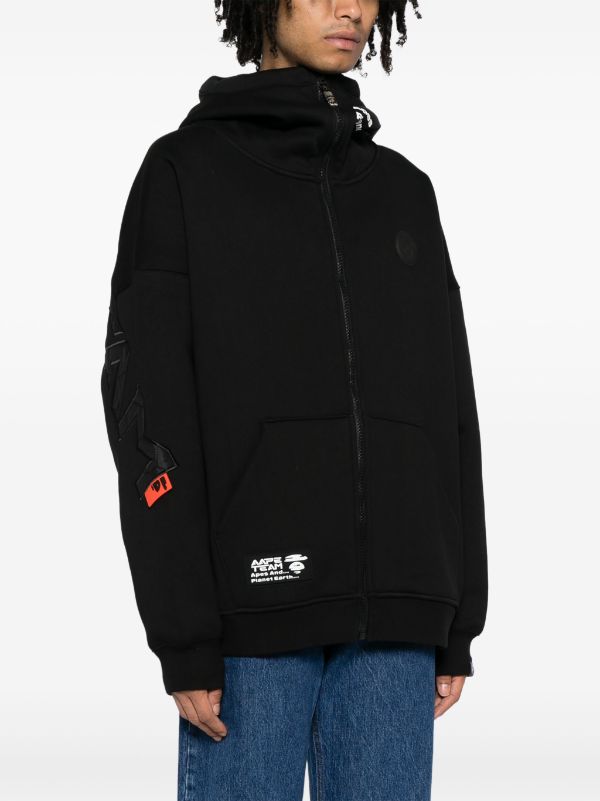 AAPE BY *A BATHING APE® appliqué-detail Cotton Zip Hoodie - Farfetch