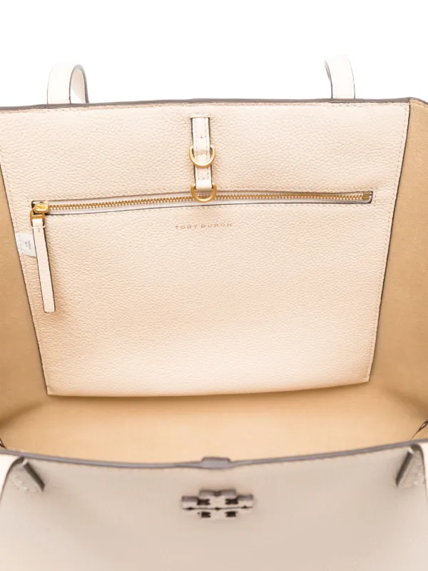 Tory Burch McGraw Double T Tote Bag Neutrals FARFETCH IE