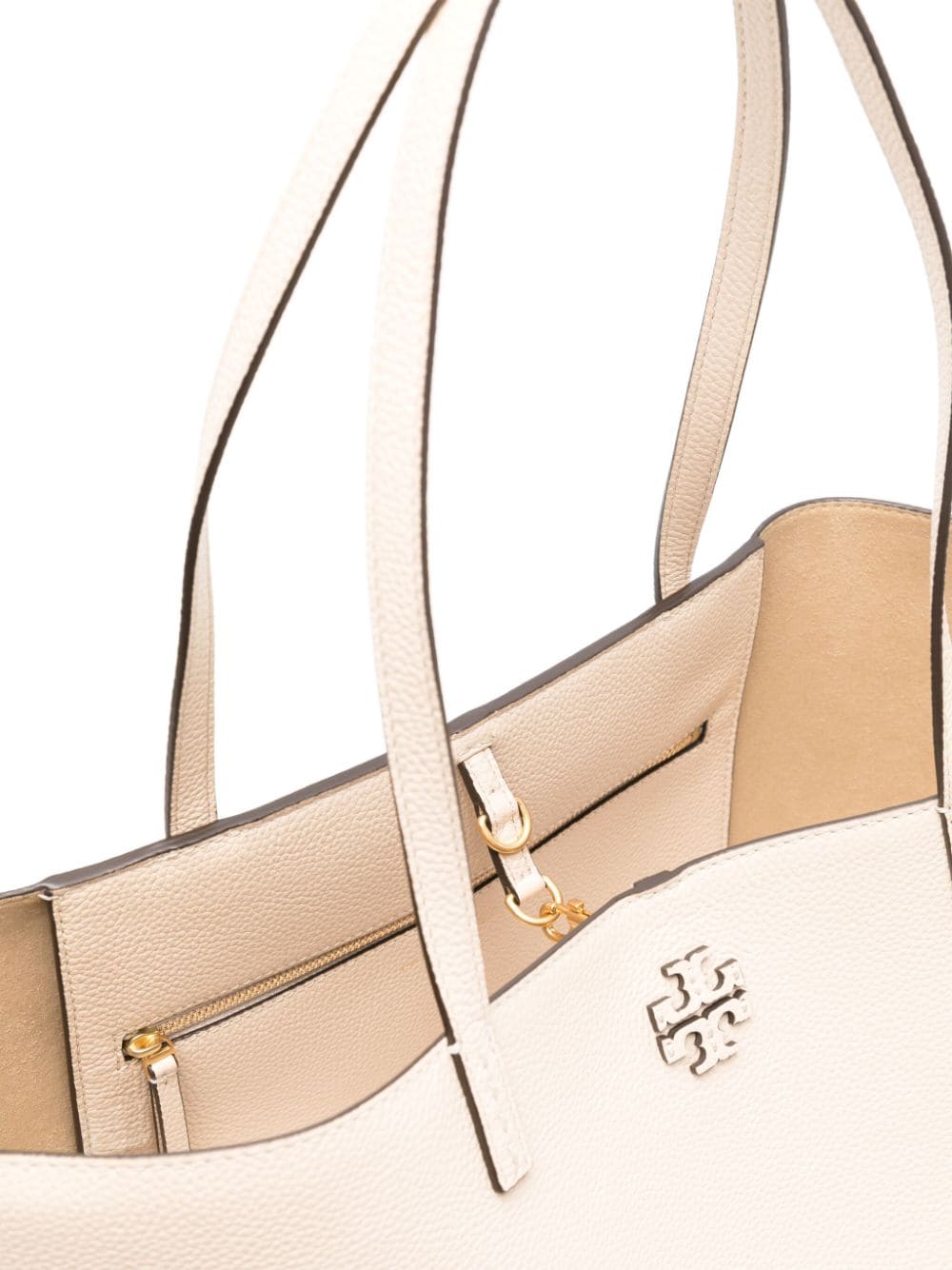 Shop Tory Burch Mcgraw Double-t Tote Bag In Neutrals