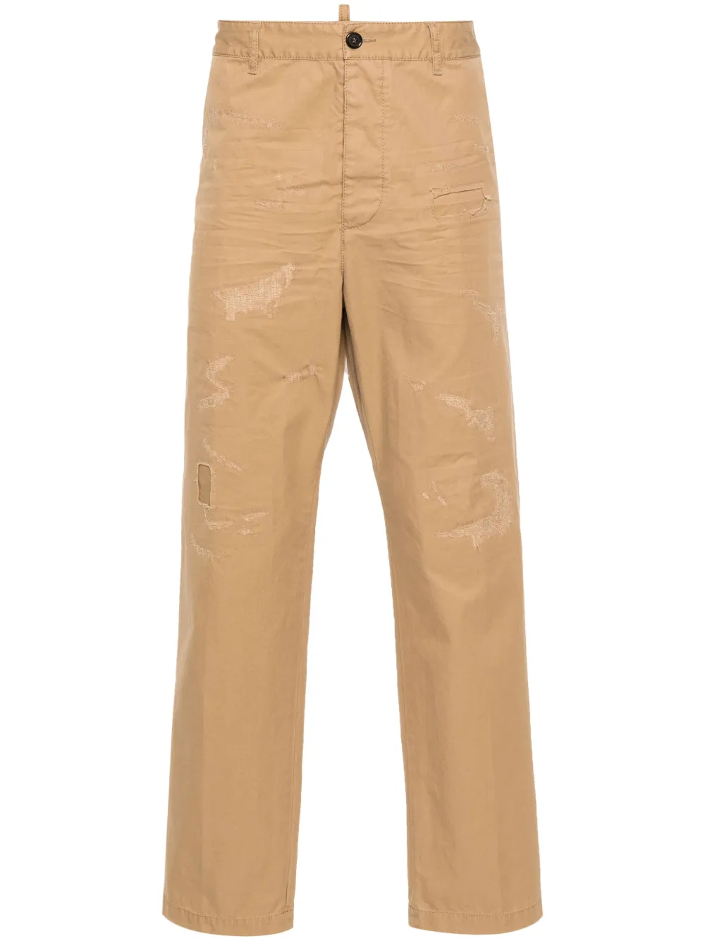 Dsquared2 Straight-leg Cotton Trousers In Brown