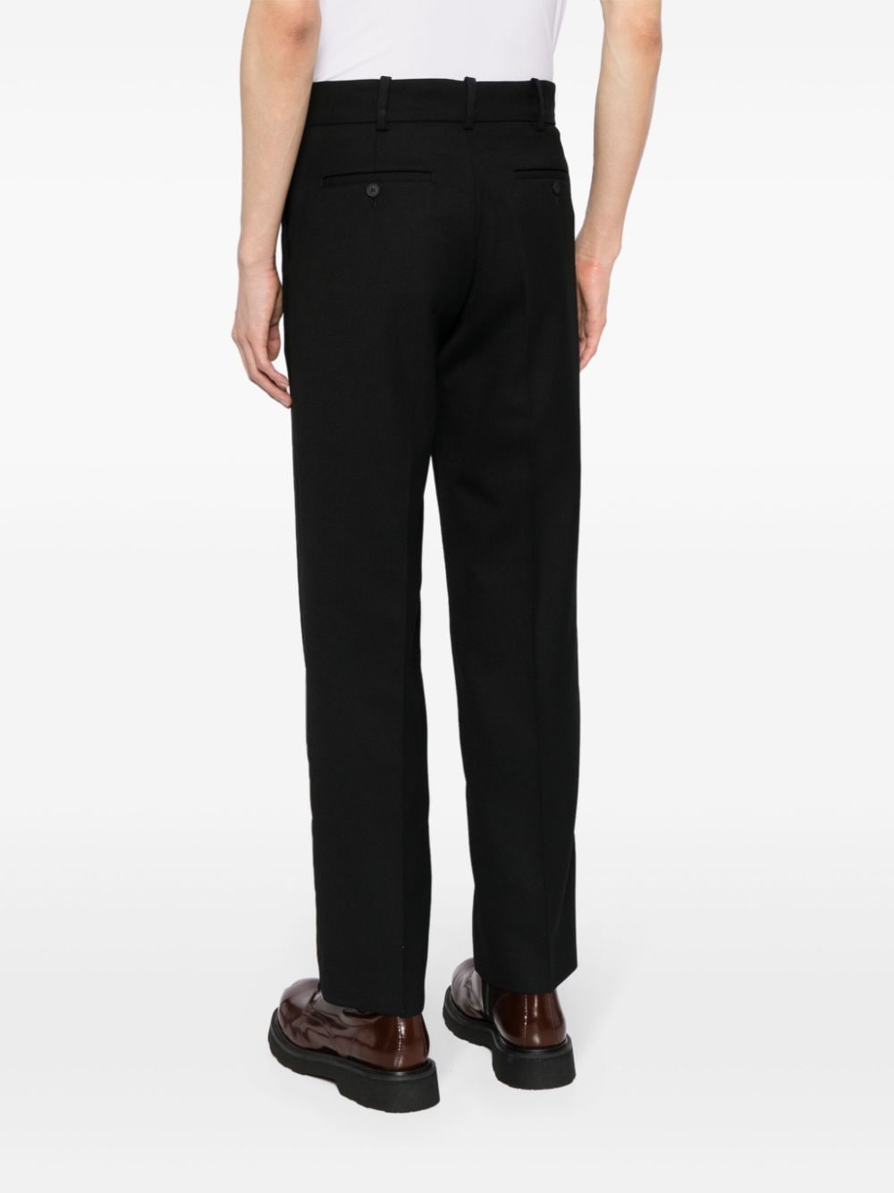 Shop Maison Kitsuné Straight-leg Tailored Trousers In Schwarz