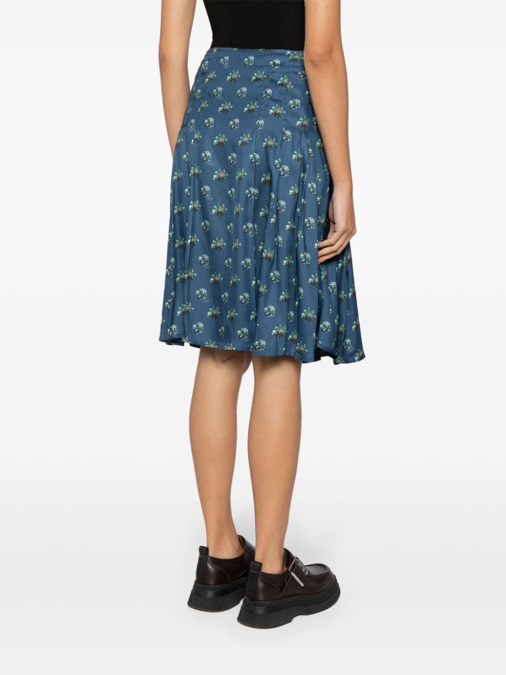 Maison Kitsuné Wikkelrok met bloemenprint Blauw