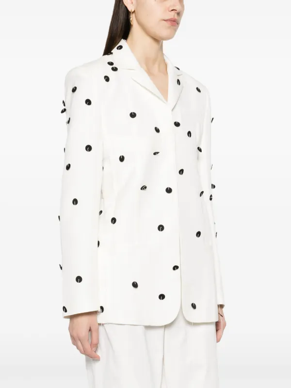 【23AW NEW】JACQUEMUS_woman /La Veste Caraco ブレザー /White Jacquemus La Veste Caraco Brodée Blazer | White | FARFETCH BH