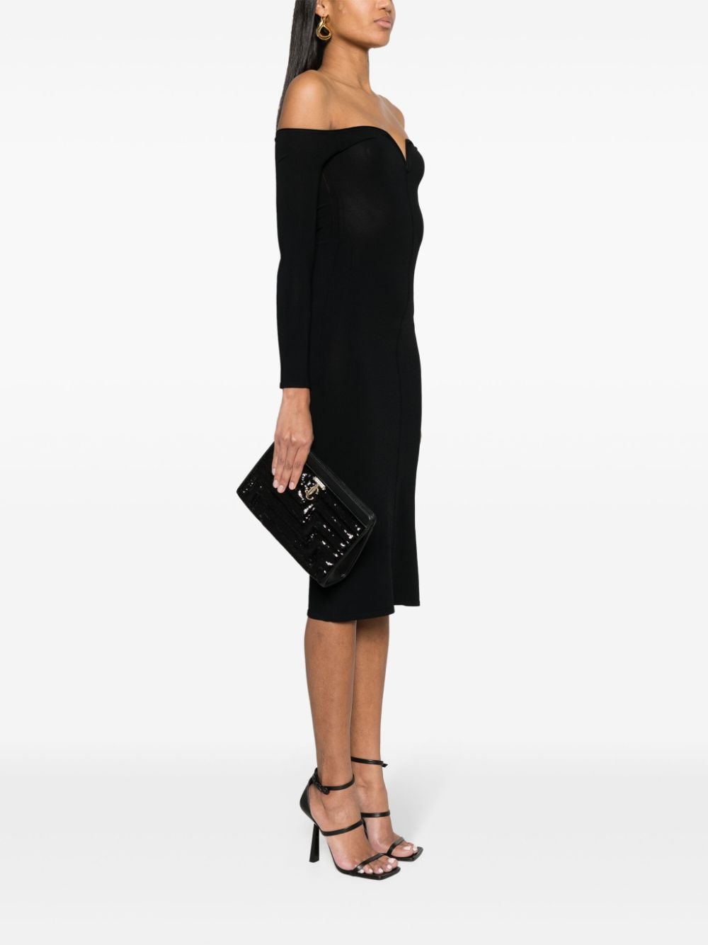 Shop Jimmy Choo Avenue Sequin-embellished Clutch Bag In Black