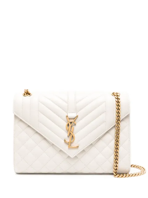 Saint Laurent medium Envelope logo-plaque quilted shoulder bag WOMEN