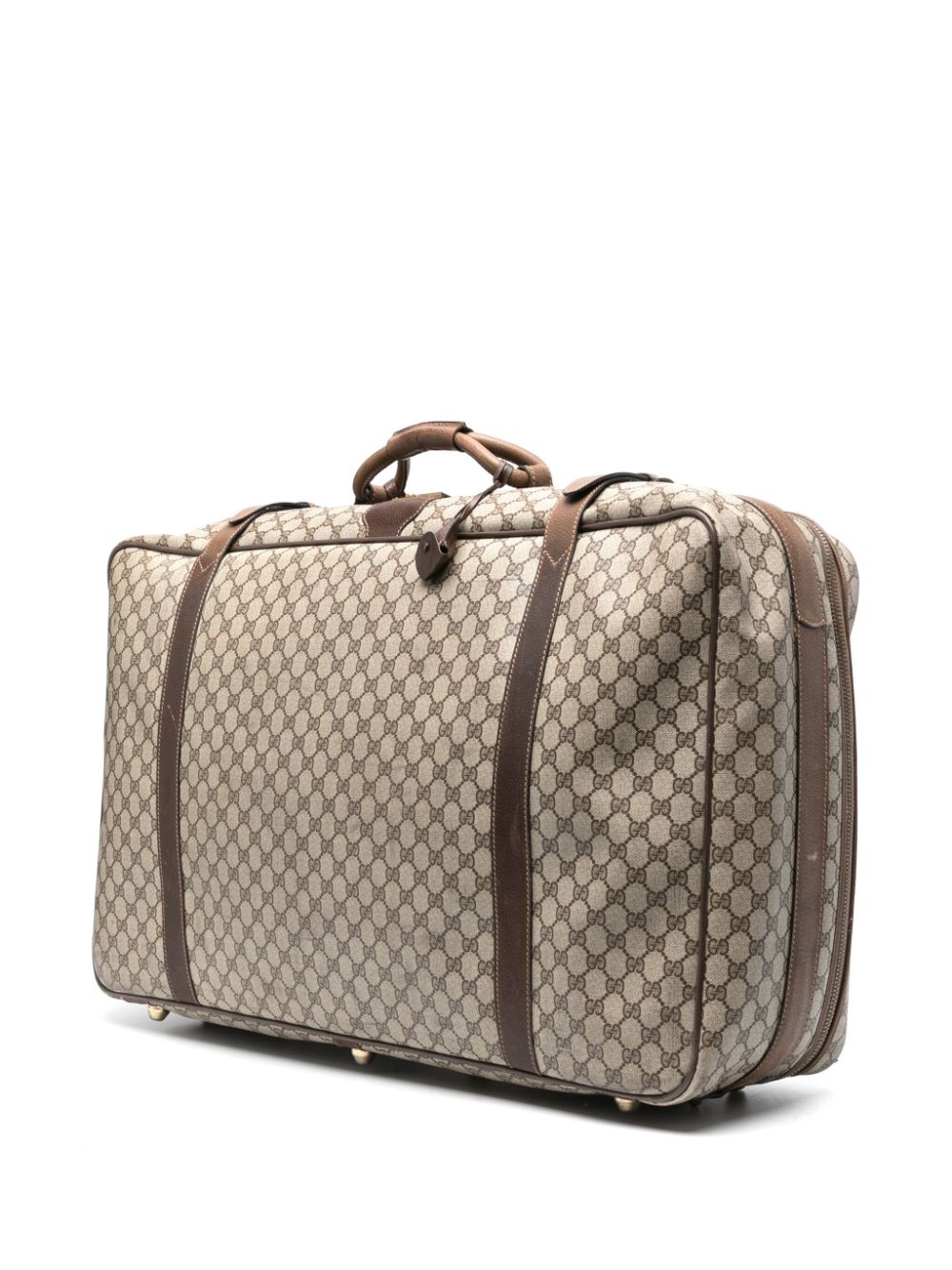 Pre-owned Gucci 1980 Gg Canvas Travel Bag In Neutrals