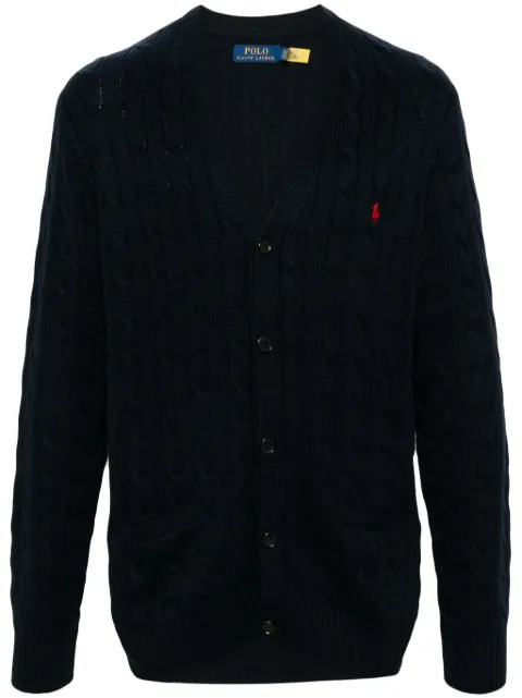 Polo Ralph Lauren logo-embroidered cable-knit cardigan