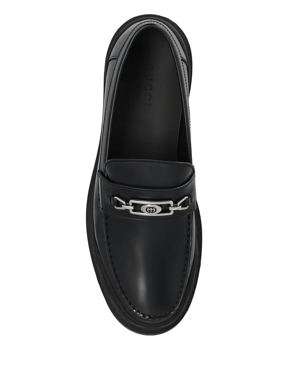 Gucci Leren loafers met GG-logo Zwart
