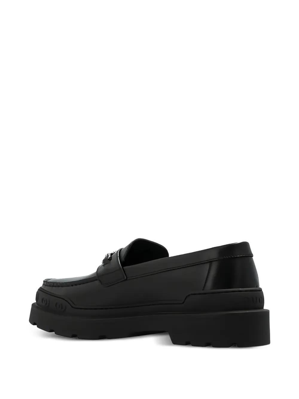 Gucci Leren loafers met GG-logo Zwart