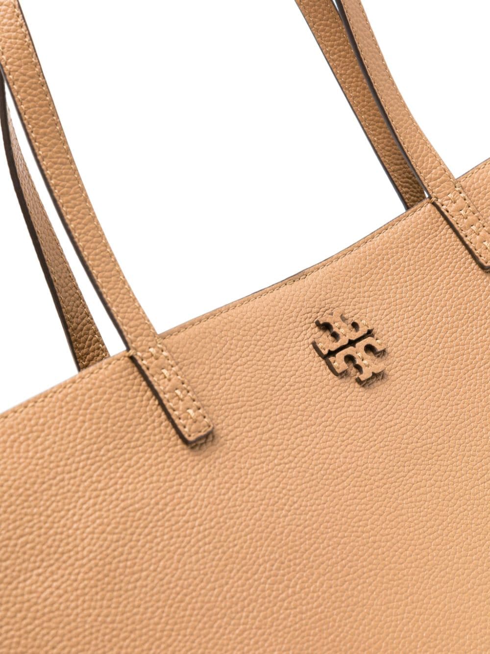 Shop Tory Burch Mcgraw Leather Tote Bag In Brown