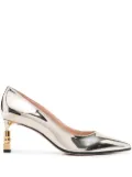 Bally 65mm sculpted-heel patent-finish pumps - Gold