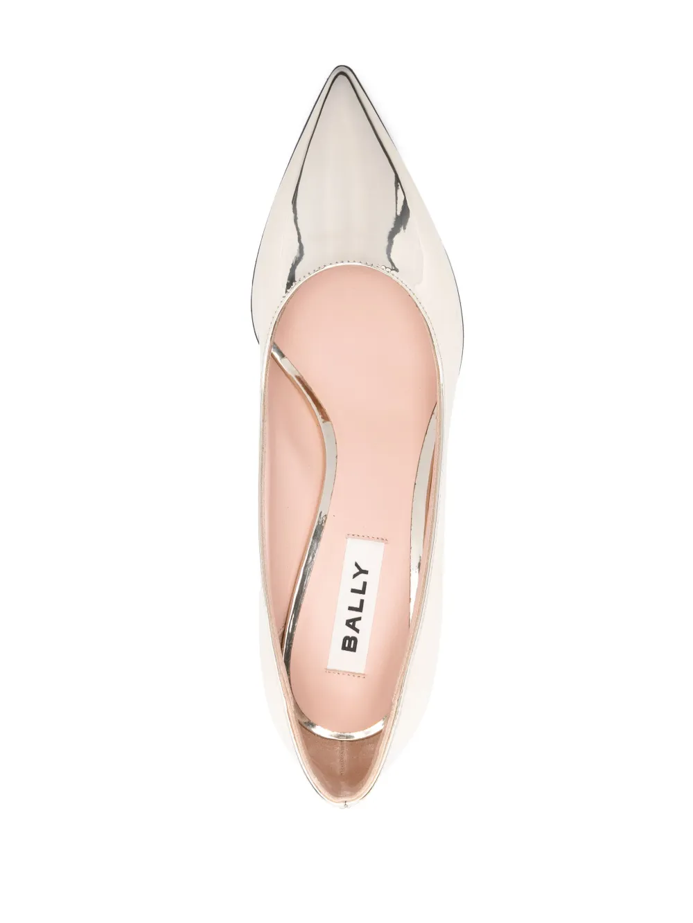 Shop Bally 65mm Sculpted-heel Patent-finish Pumps In Gold