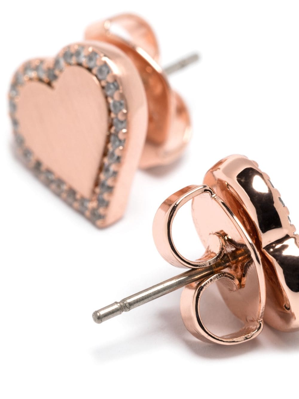 Shop Kate Spade Take Heart Crystal-embellished Stud Earrings In Rosa