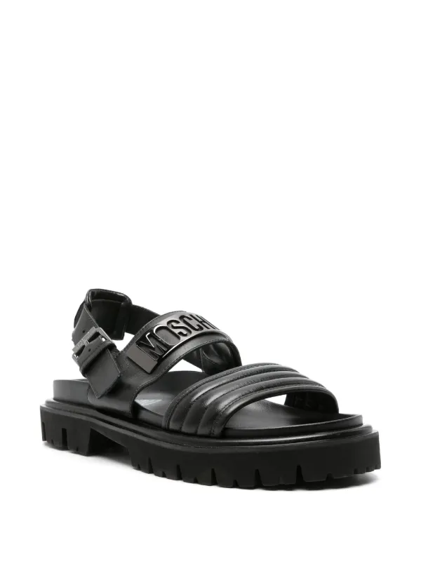 Chunky leather flip discount flops