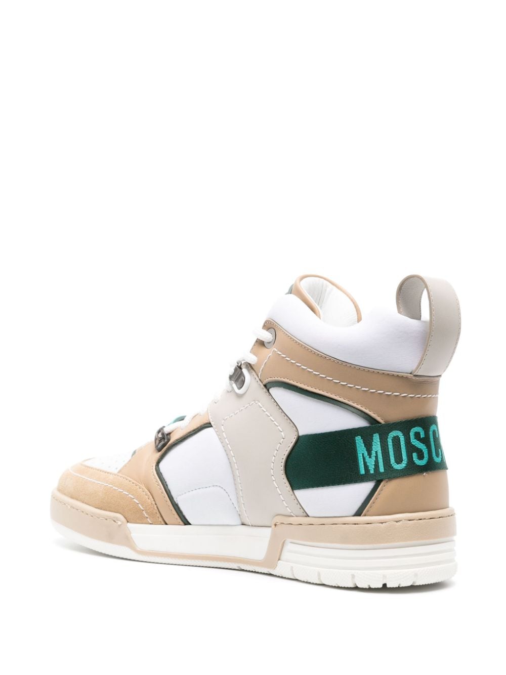 Shop Moschino Streetball High-top Sneakers In White