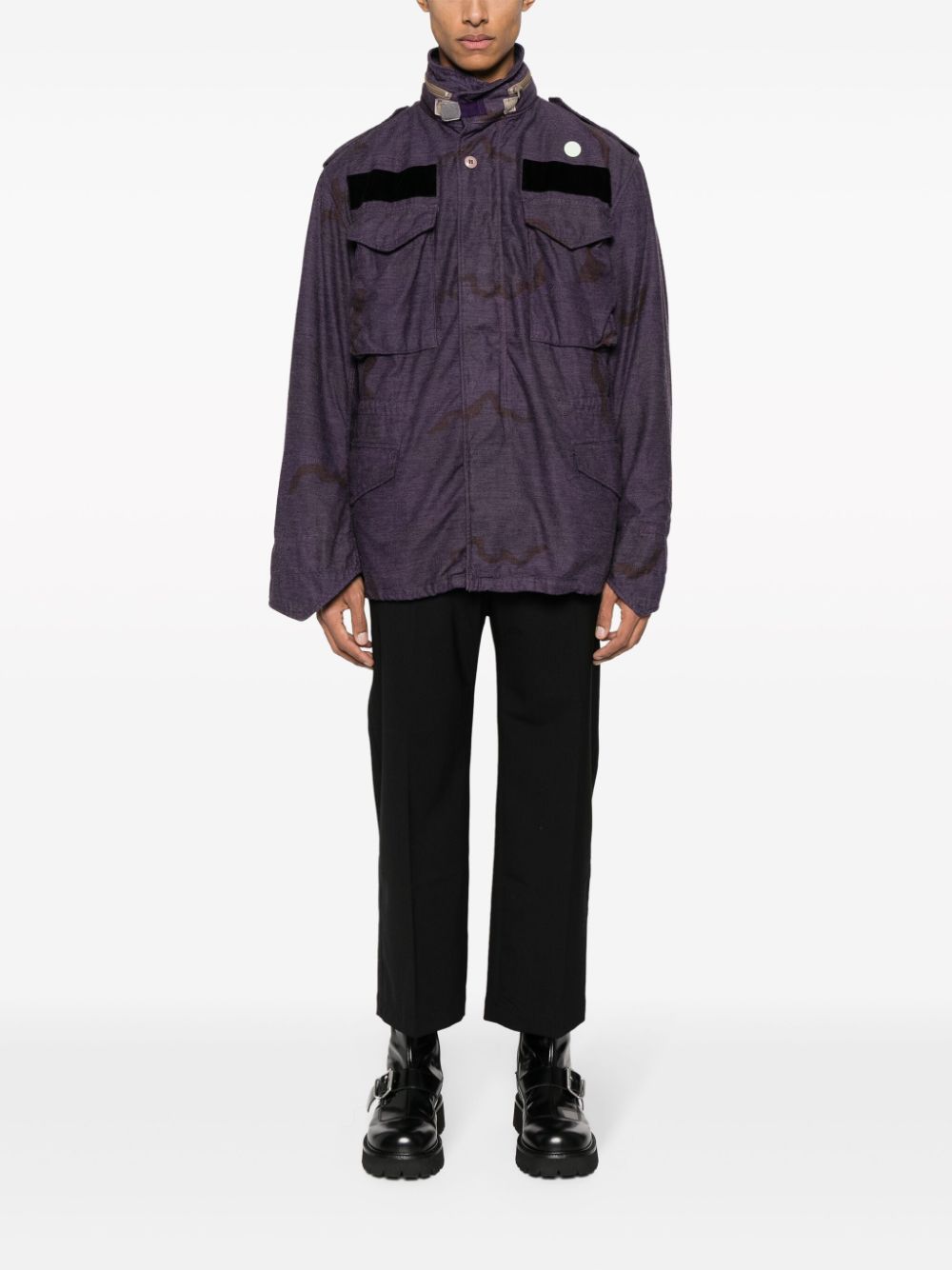 Shop Oamc Re:work Field Cotton Lightweight Jacket In Purple