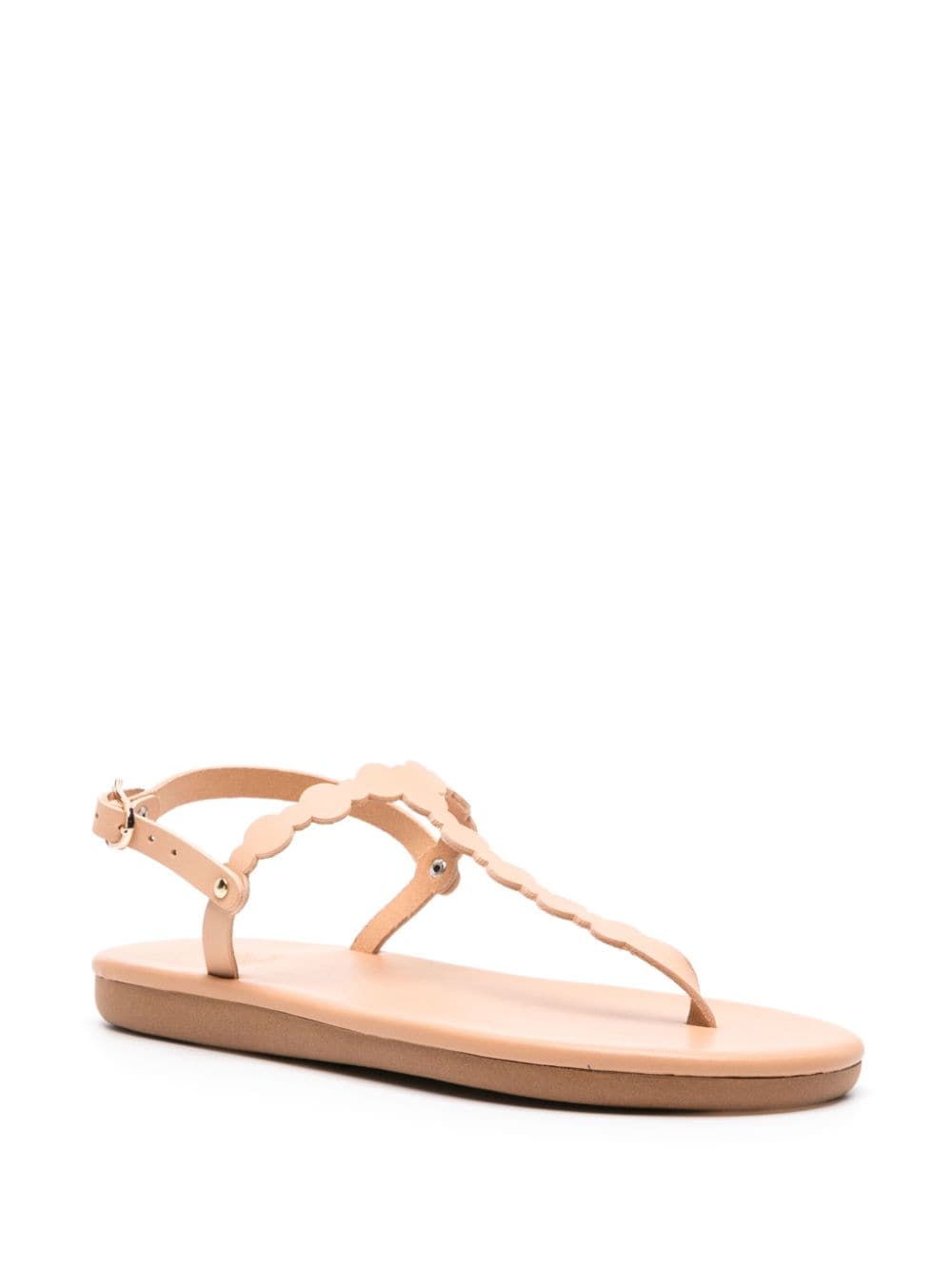 Shop Ancient Greek Sandals Velos Flat Leather Sandals In Neutrals