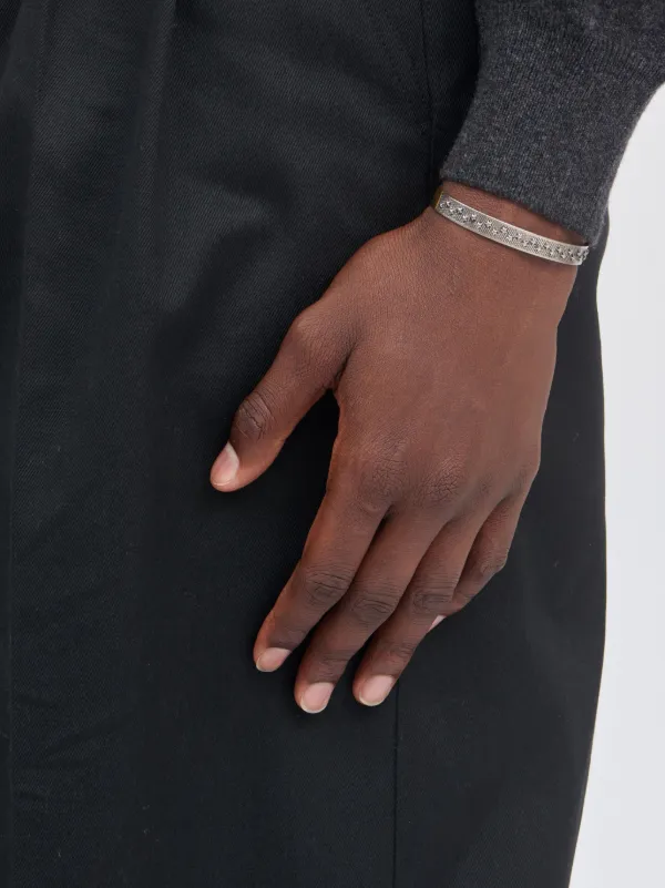 Maison Margiela Star-pattern Textured Cuff Bracelet | Silver