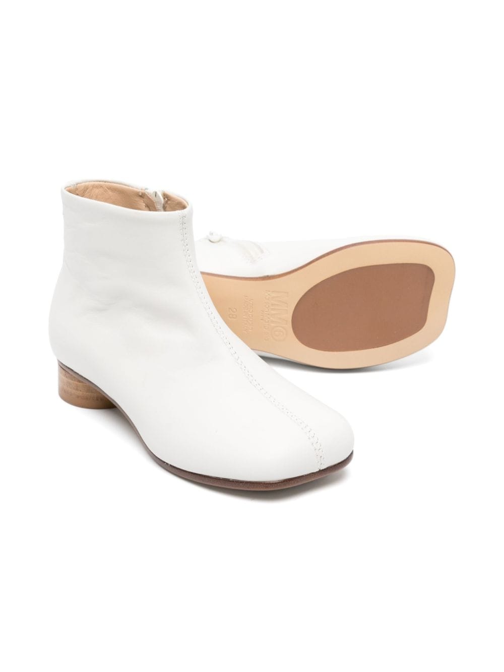 Image 2 of MM6 Maison Margiela Kids square-toe leather ankle boots