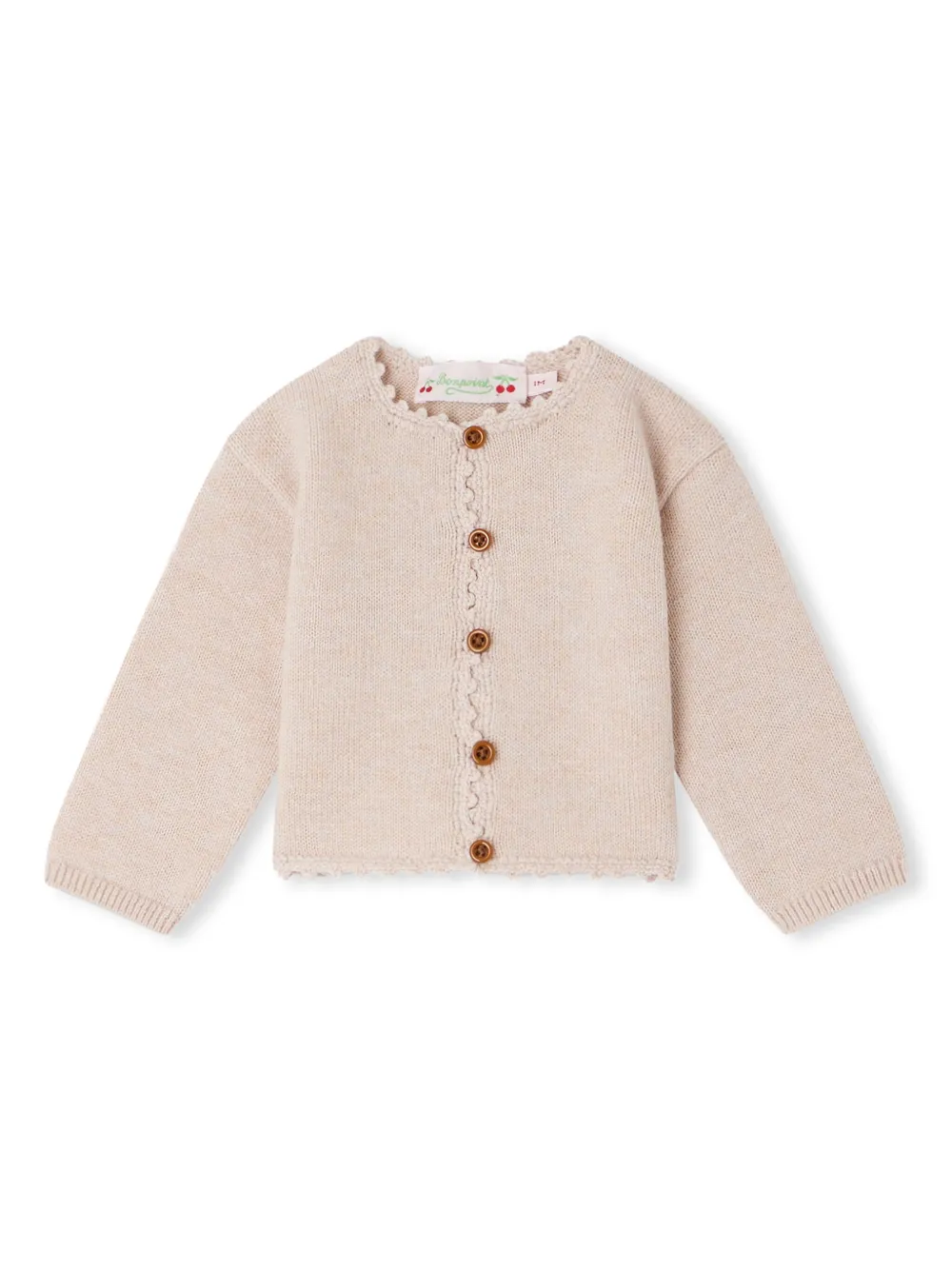 Bonpoint Babies' Angelou Scalloped Cardigan In Neutrals