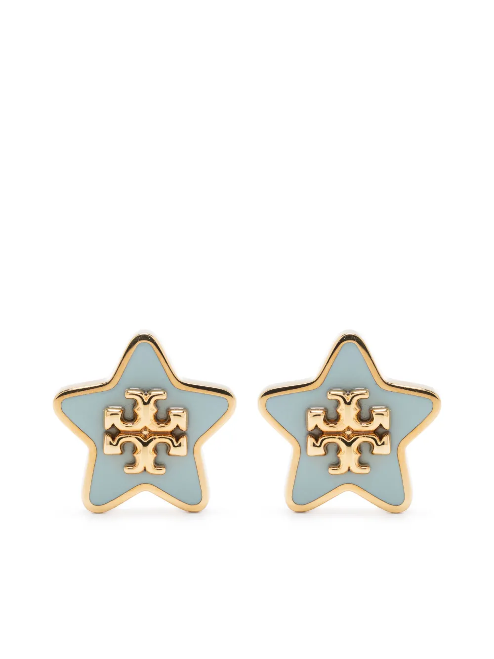 Tory Burch Logo-plaque Stud Earrings In Gold