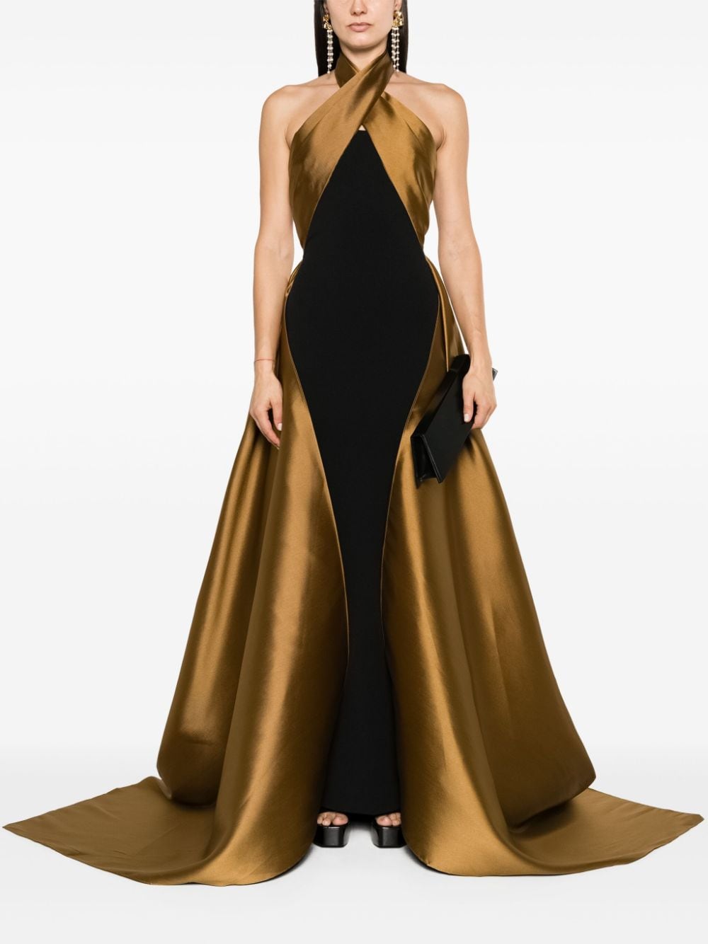 Solace London Rumi halterneck gown - Goud