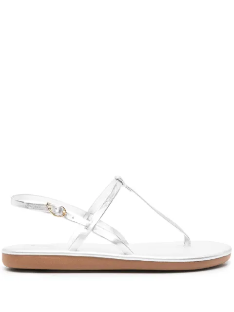 Ancient Greek Sandals Lito logo-debossed metallic leather sandals