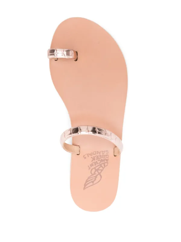サンダル・ミュール ANCIENT GREEK SANDALS Skin pink leather Iris thong slippers Ancient Greek Sandals Pu slip-on Leather Sandals | Pink