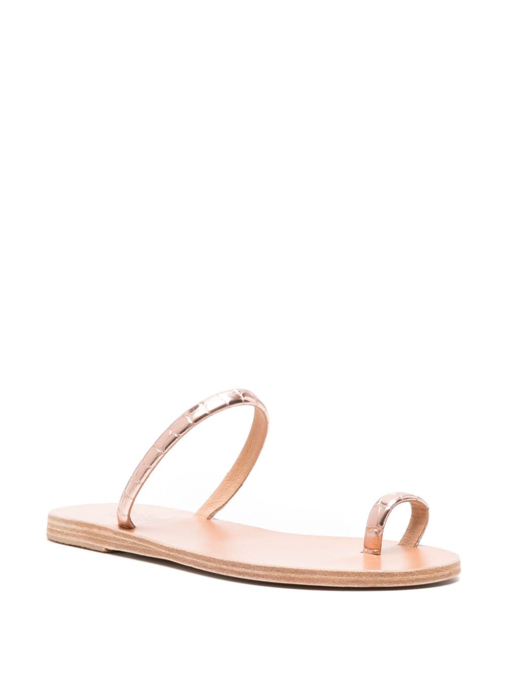 Shop Ancient Greek Sandals Ophion Flat Leather Sandals In Pink