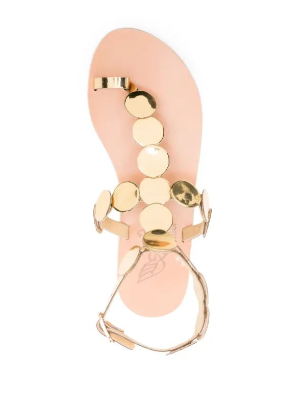 Ancient Greek Sandals Asteras Flat Leather Sandals | Gold