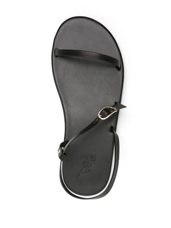 Ancient Greek Sandals Niove Flat Leather Sandals | Black
