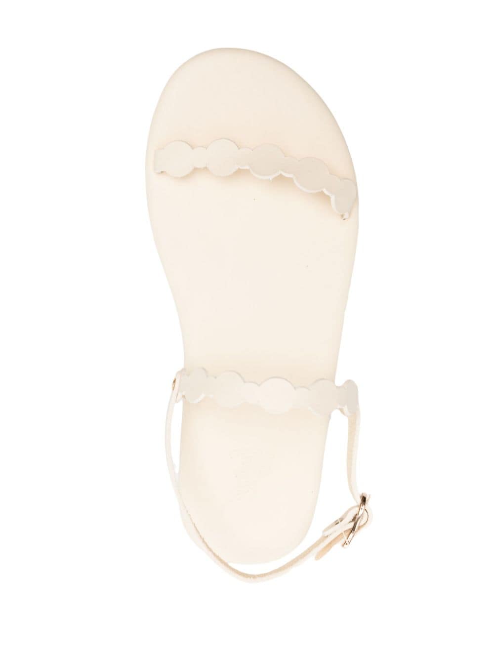 Shop Ancient Greek Sandals Orion Flat Leather Sandals In White
