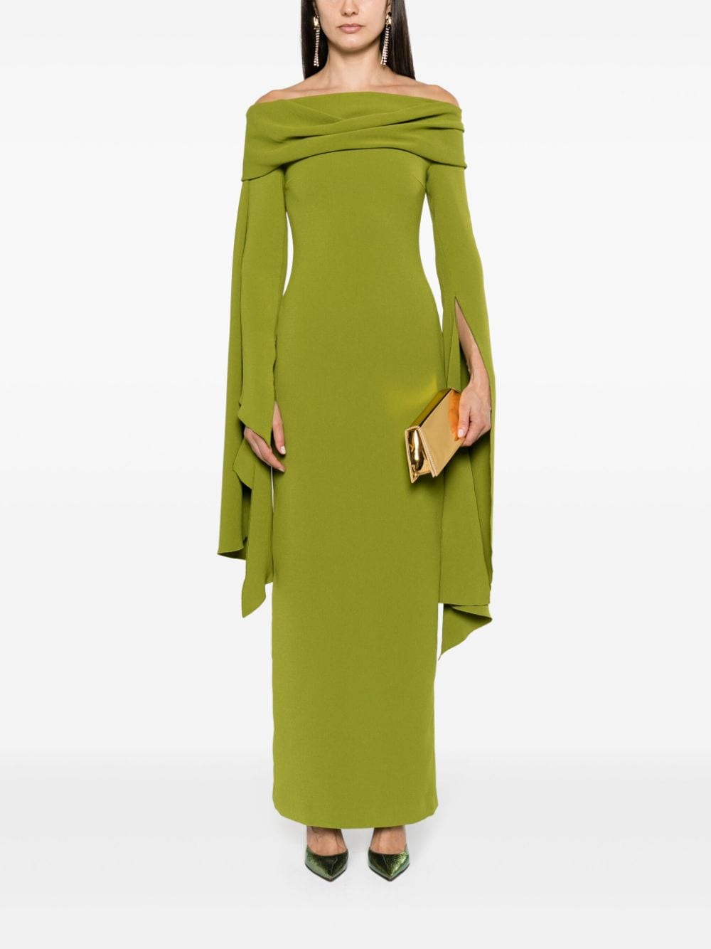 Solace London The Arden draped maxi dress - Groen