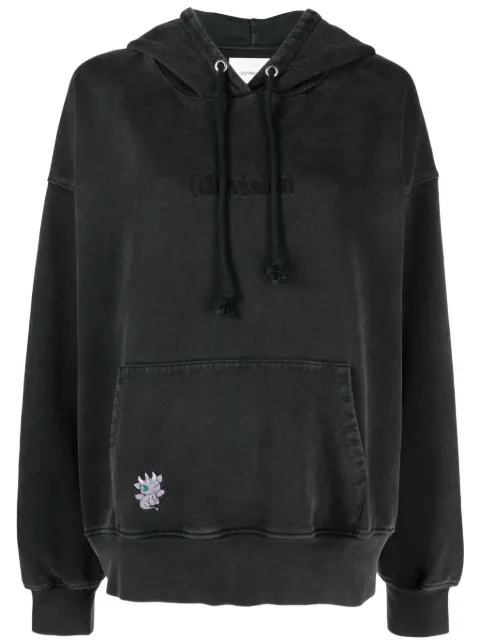 (di)vision  logo-embroidered cotton hoodie