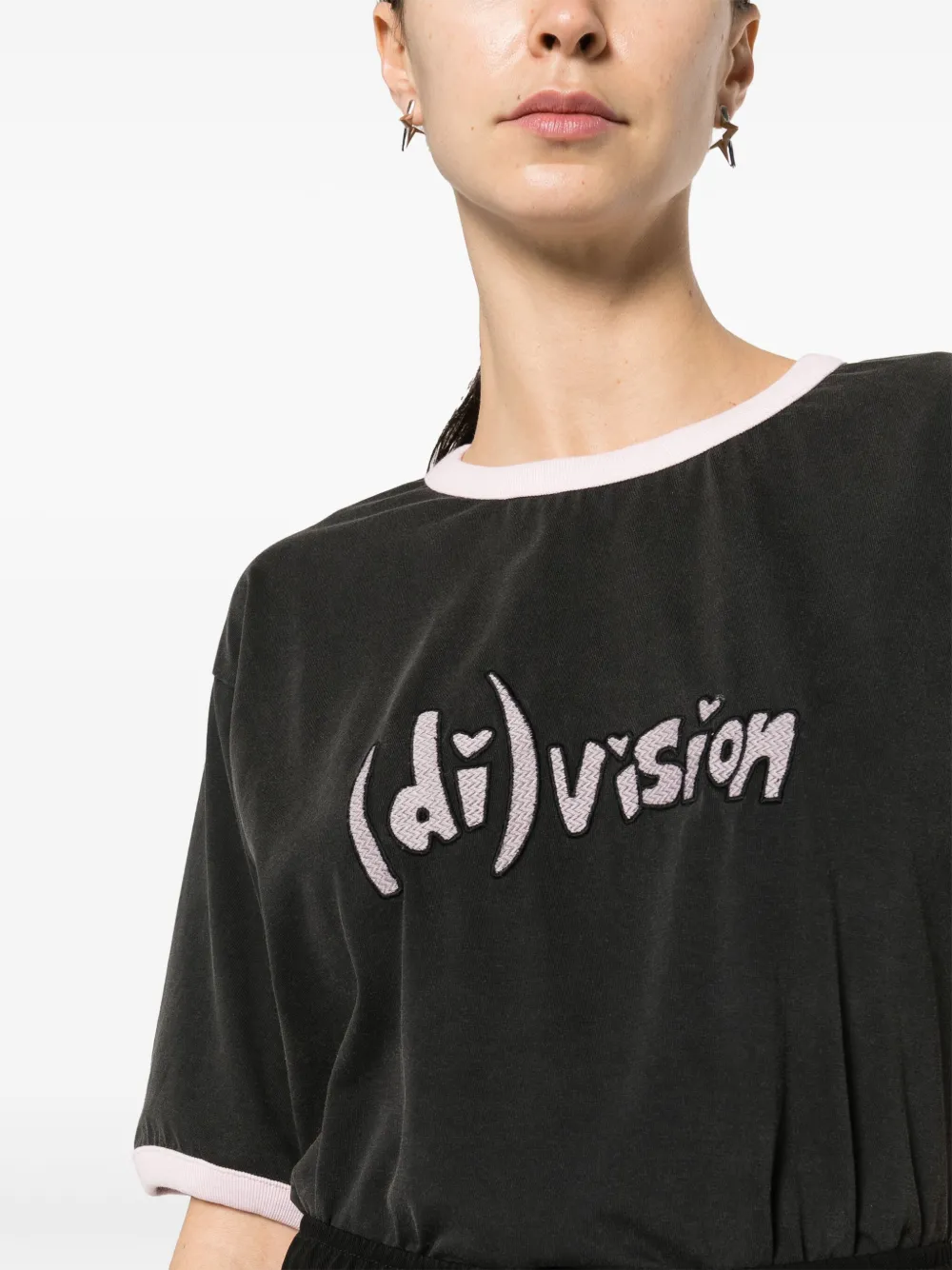 (d)ivision Logo-embroidered Organic Cotton T-shirt In Black