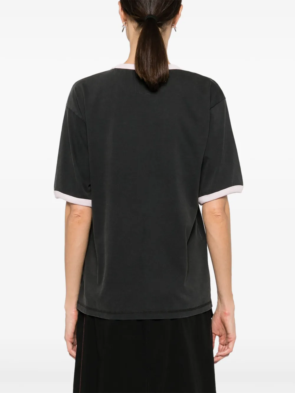 (d)ivision Logo-embroidered Organic Cotton T-shirt In Black