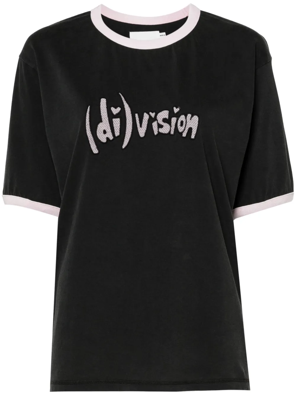 (di)vision  logo-embroidered organic cotton T-shirt | Black | Image 1