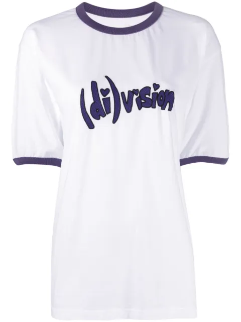 (di)vision  logo-embroidered organic-cotton T-shirt