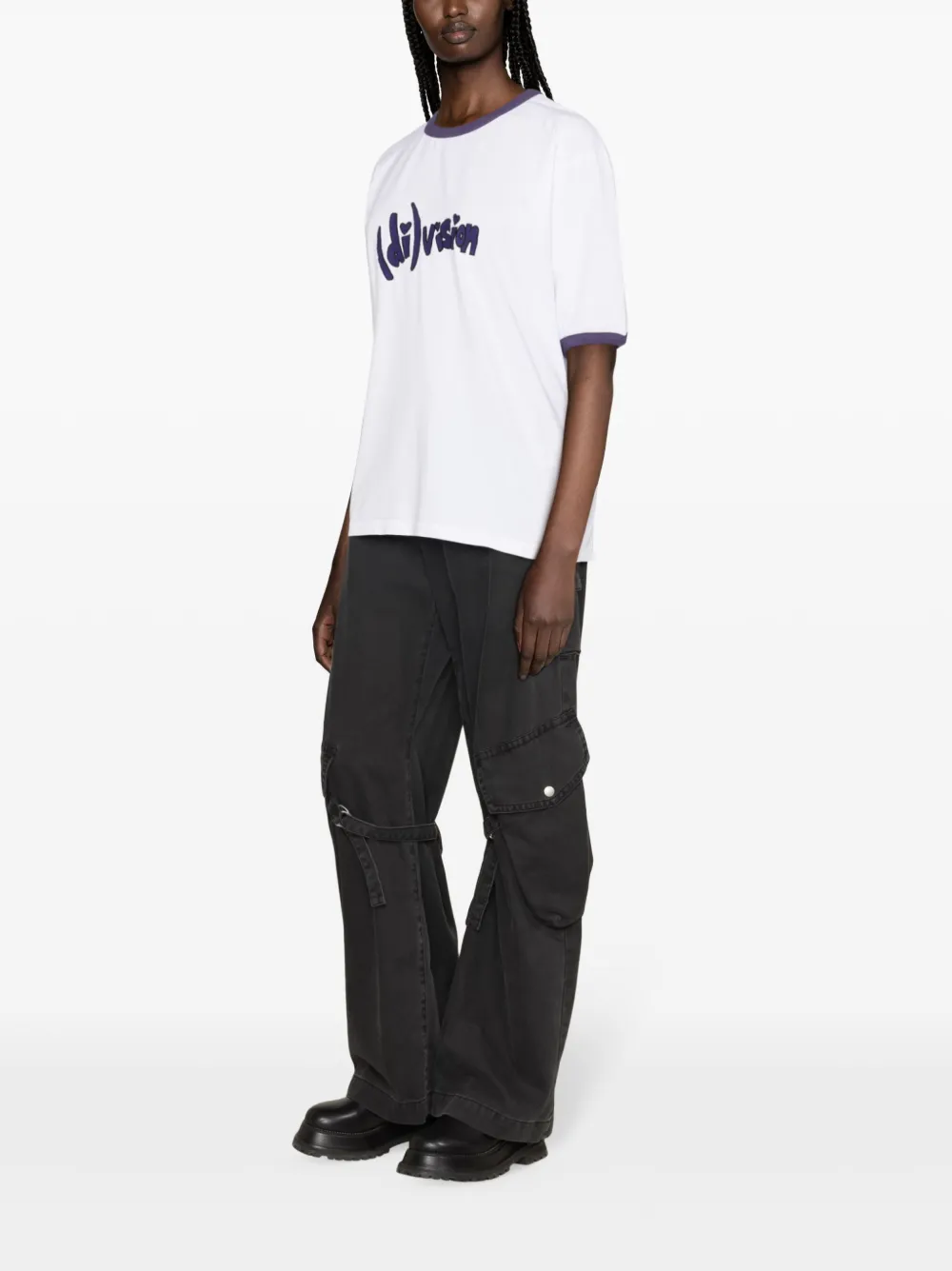  (di)vision Logo-embroidered Organic-cotton T-shirt - White 