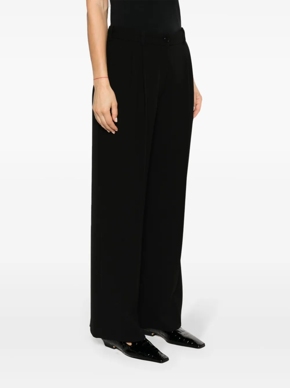 The Row Baguette Pleated Wide-leg Trousers In Black