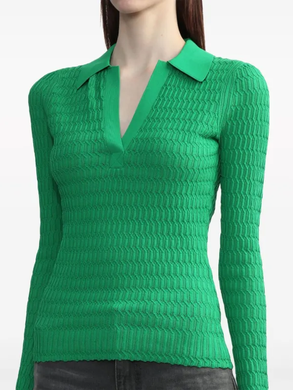 3.1 Phillip Lim V-neck Embroidered Polo Top - Farfetch