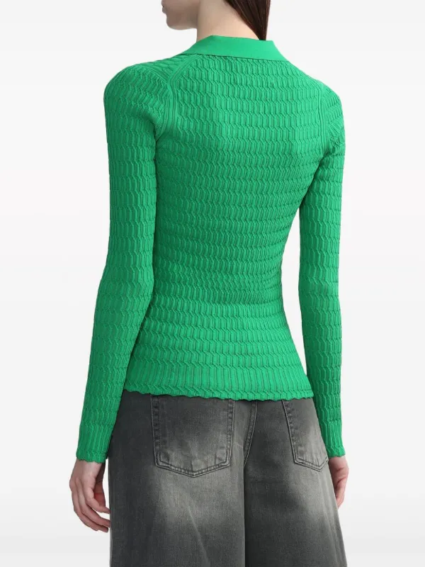 3.1 Phillip Lim V-neck Embroidered Polo Top - Farfetch